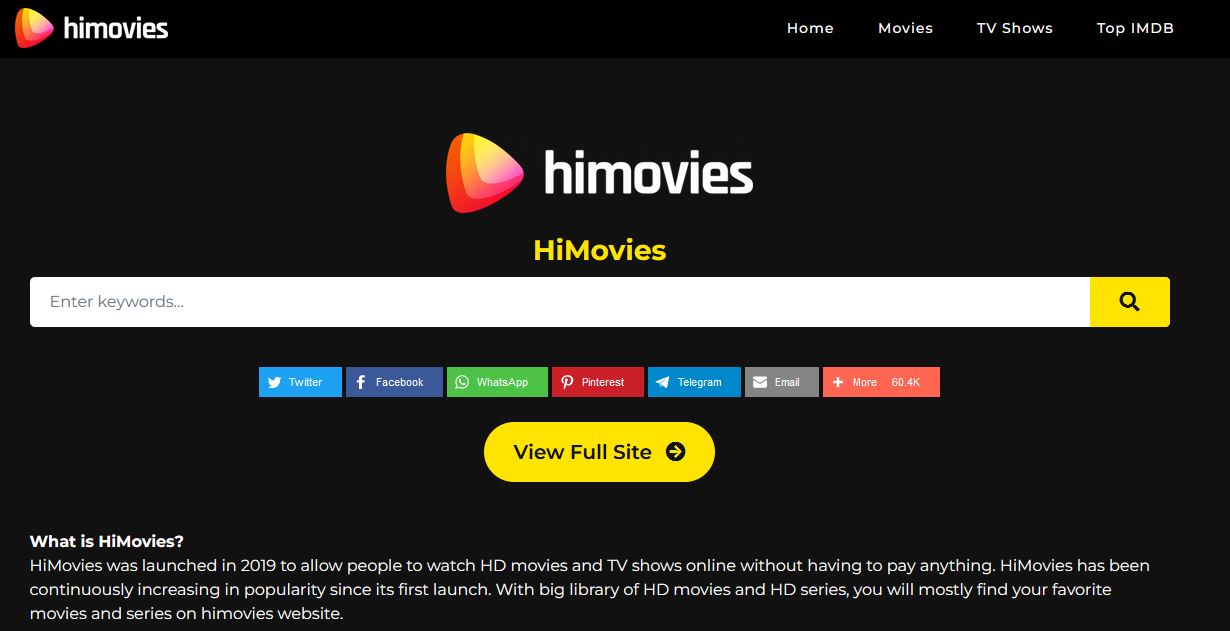 HiMovies online movies streaming site and Alternatives