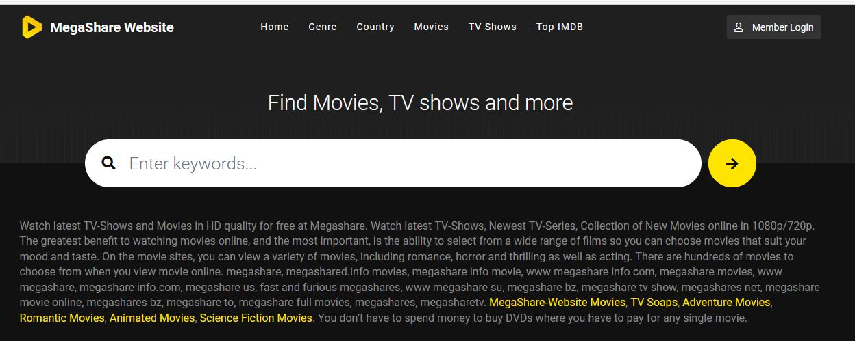 Megashare online movies streaming site and Alternatives