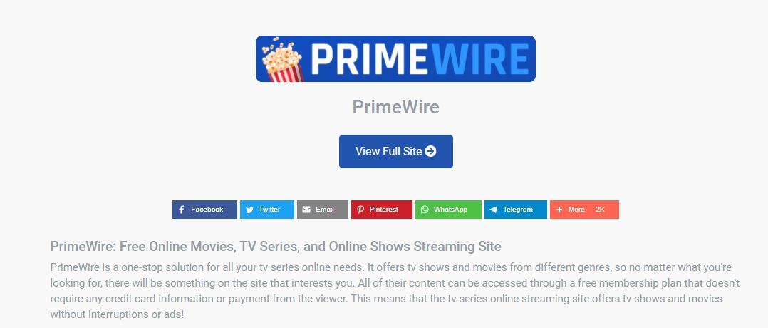 Primewire Features And Alternative Sites