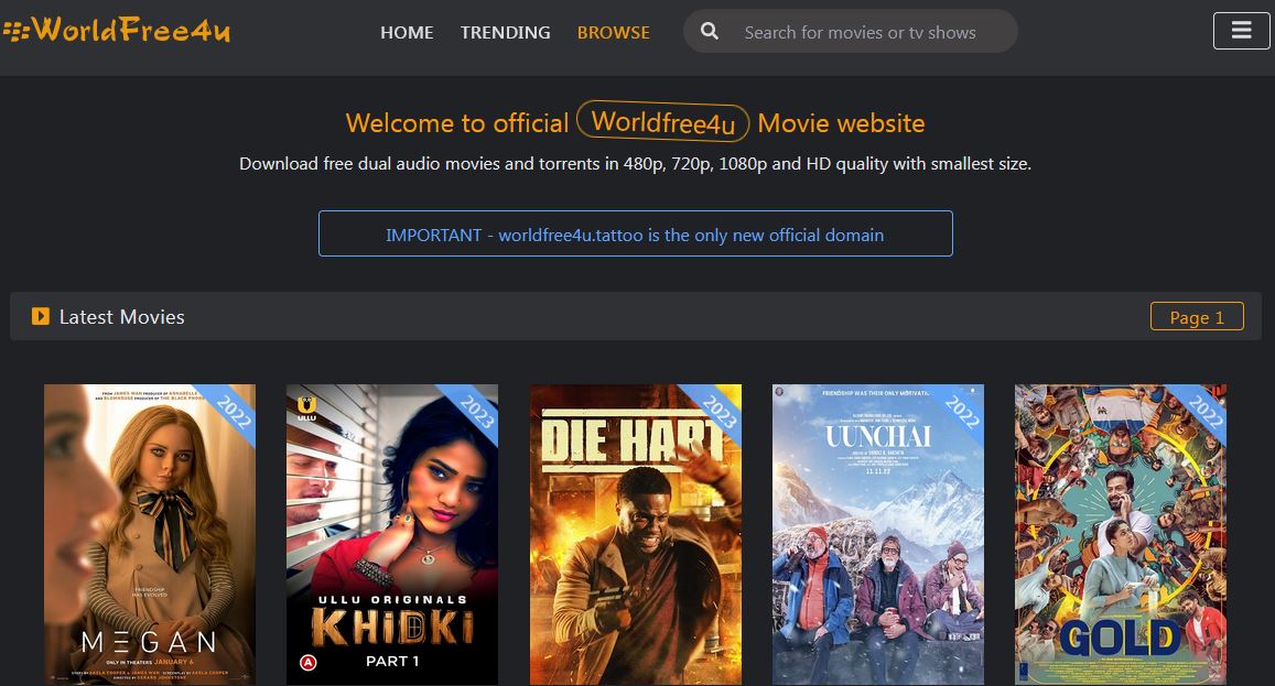 WorldFree4u Features And Alternative Sites