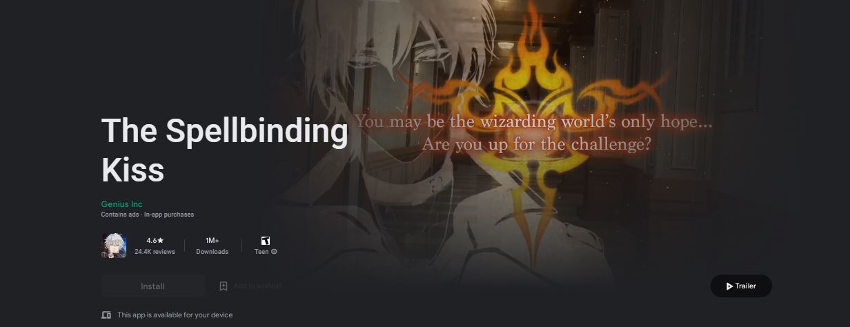 The Spellbinding Kiss: Anime Otome Dating Sim