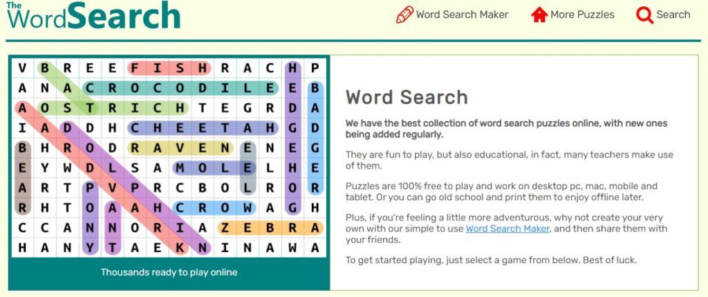 The word search